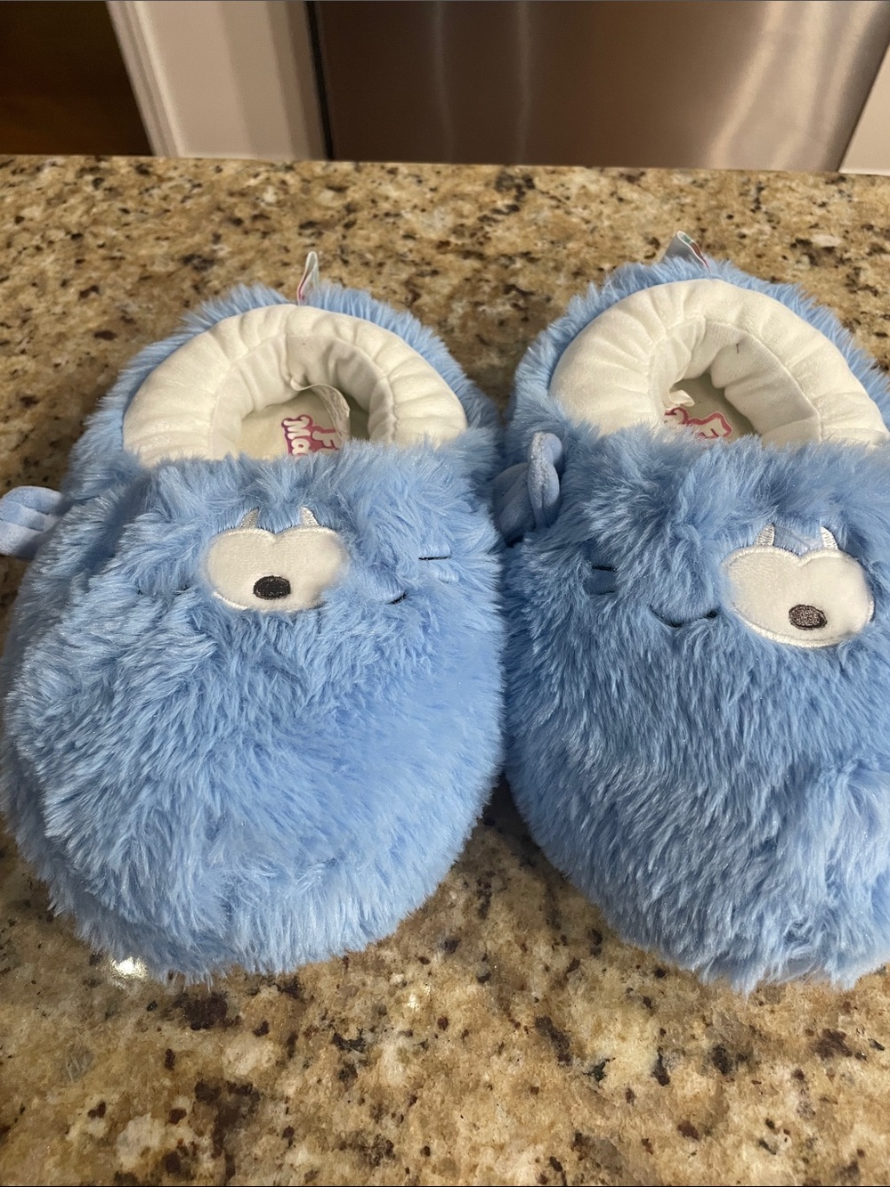 Squishmallows Light Blue Plush Monster Footie Slippers